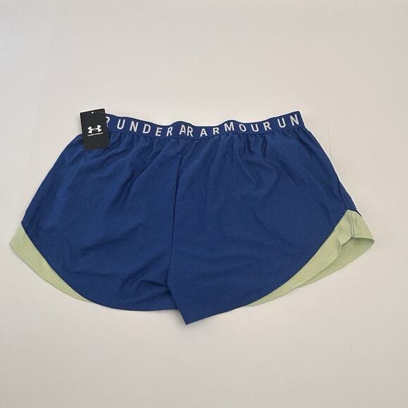 Under Armour Women's UA Play Up 3.0 Athletic Shorts Loose Size 2XL Blue/Green - Picture 2 of 4